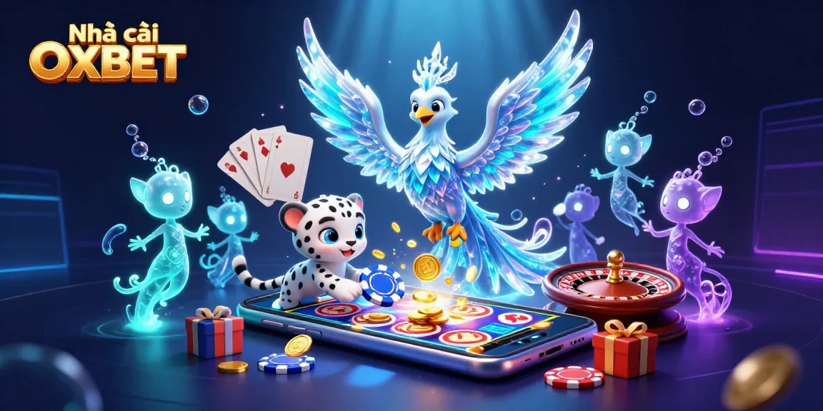 Experience exhilarating gameplay at Nhà cái OXBET with a vibrant 3D casino scene featuring interactive elements.