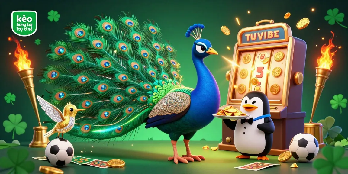 Experience the excitement of kèo bóng đá trực tuyến with a vibrant 3D illustration showcasing sports betting elements and playful characters.