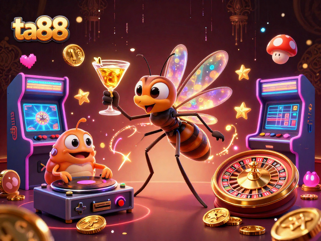 Engage in thrilling action with ta88 featuring a vibrant casino scene of animated characters.