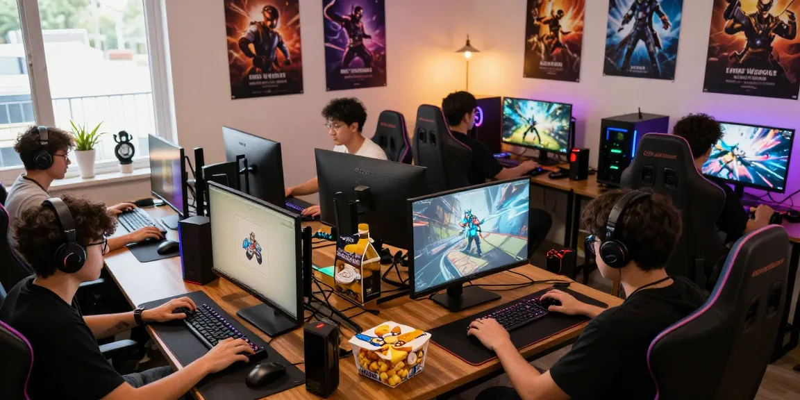 Komunitas gamer MEGAWIN88 sedang berinteraksi dalam suasana gaming yang hangat dan dinamis.