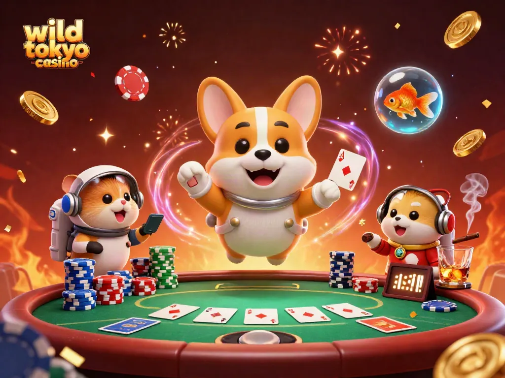 Experience thrilling gaming at wild tokyo casino with our vibrant 3D scene featuring animated characters.