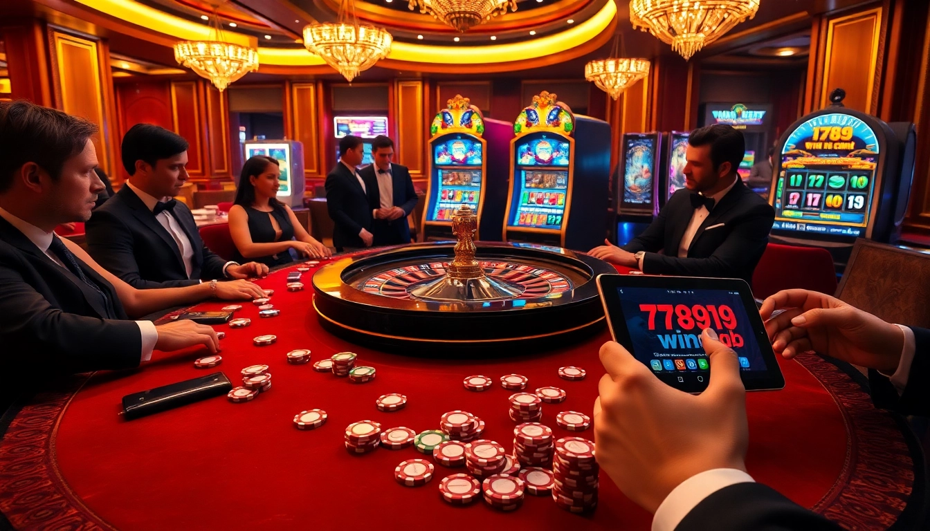 Players engaging with casino games at 789winab.com, showcasing excitement and strategic betting.