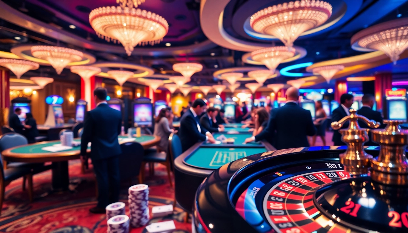 Engaging casino scene reflecting luxury and excitement at GK 88 gaming tables.