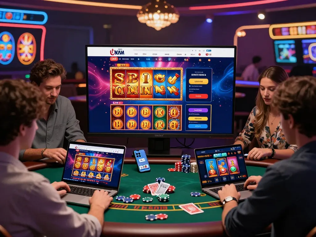 Engaging online gambling scene at https://nohu78.de.com showcasing players enjoying diverse casino games.