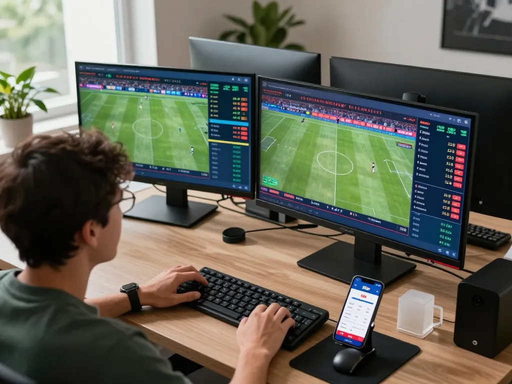 Experience live sports betting excitement on the 33win app in a modern home setup